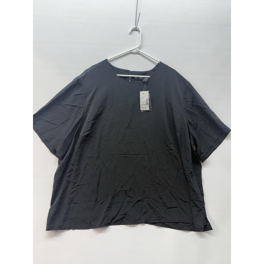 Maggie Barnes Women's Black short sleeve Loose Fit Shirt  Size 4X business prof.